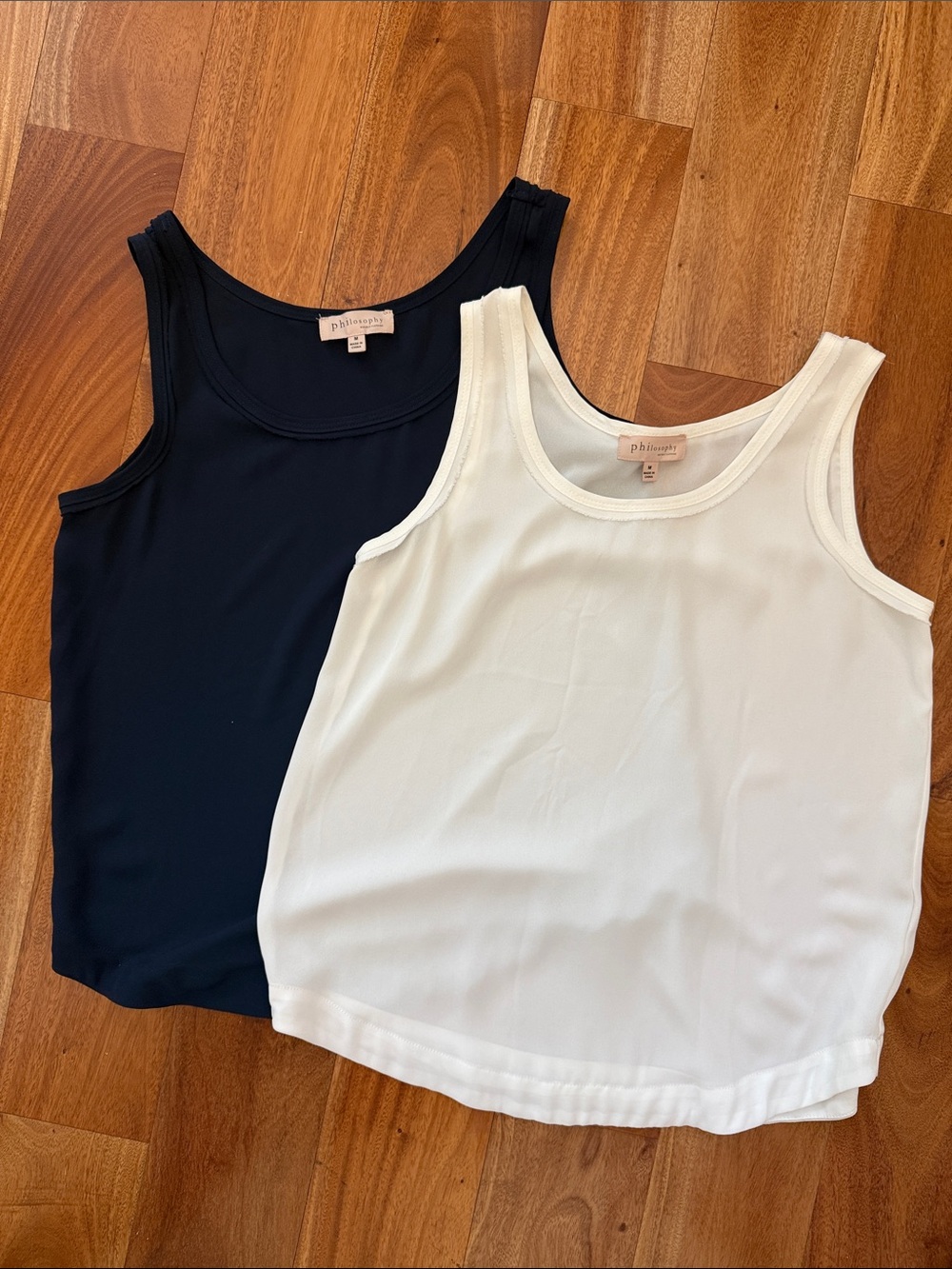 2- Philosophy Classic Tank Pair - navy & Cream